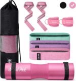 G4Free 9Pcs Barbell Pad Set for Squat, Hip Thrusts, Lunges, Leg day, Standard Olympic Bars with 2 Gym Ankle Safety Straps, 3 Hip Resistance Bands, 2 Lifting Strap, Barbell Pad, and Carry Bag - Image 2