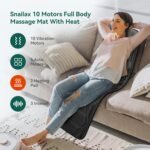 Snailax Massage Mat with Heat, Back Massage Pad for Bed, Chair, 10 Motors Vibrating Massage Mattress Pad with 2 Heating Pads for Back, Full Body Massager - Image 3