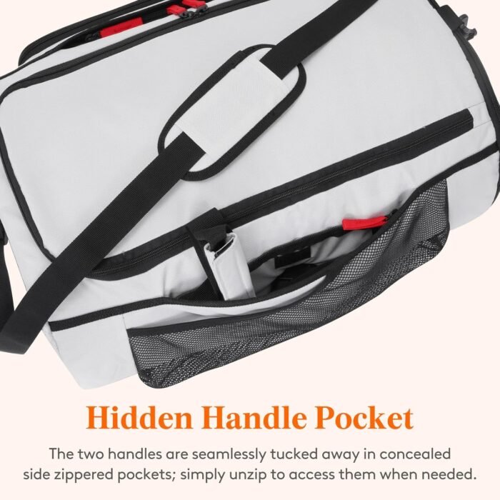 Lifewit Gym Bag for Men & Women with Shoe Compartment, 40L Carry On Duffle Bag for Travel, 3 In 1 Waterproof Weekender Workout Overnight Sports Backpack with Dry and Wet Seperation, Silver Gray - Image 5