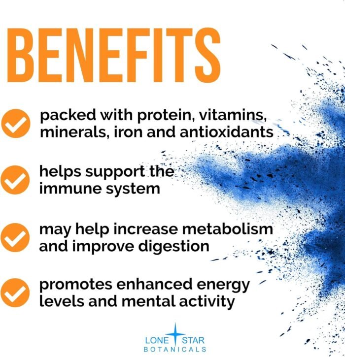 Organic Blue Spirulina Powder - 100% Pure Superfood Blue-Green Algae, Natural Food Coloring for Smoothies & Protein Drinks - Non GMO, Gluten-Free, Vegan + USDA Certified, 300 Servings, No Fishy Smell - Image 5