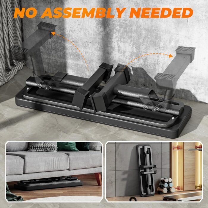 BODY RHYTHM Semi-Commercial Foldable Flat Bench for Multi-Purpose Weight Training and Ab Workout, Flat Weight Workout Exercise Bench with 1000lb Weight Capacity for Strength Training Bench Press, Suitable for Home and Gym. - Image 5