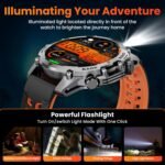 Smart Watch (Call/Notification),1.52'' Military Smart Watches for Men, Two Style Kits,Flashlight,100+Sport Modes/Heart Rate/Sleep Monitor/Pedometer, Fitness Tracker Android Phones iPhone Compatible - Image 3