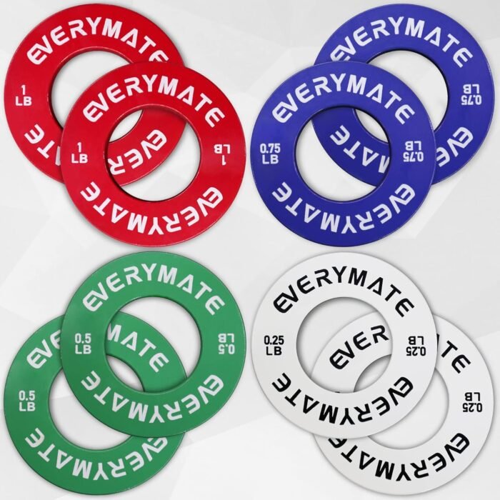 Fractional Micro Weight Plates Set of 8 Weight Plate Pair of 0.25LB 0.5LB 0.75LB 1 LB for Olympic Barbells for Strength Training Micro Plates Weight Plate - Image 2