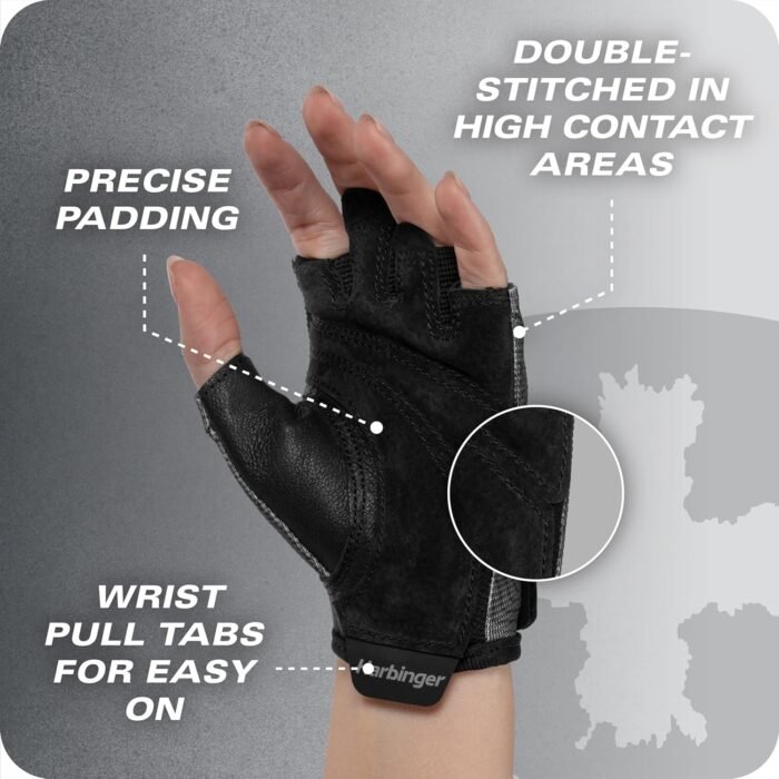 Harbinger Pro Gloves 3.0 - High Performance Training Gloves, Enhanced Grip, Breathable 4-Way Stretch, Adjustable Wrist Closure, Large, Women's - Image 9