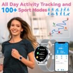 Smart Watch for Women with Make/Answer Call, 1.2" Adjustable Fitness Watch with Heart Rate Sleep Monitor Female Cycle and 100+ Sports Modes (W02-Silver) - Image 5