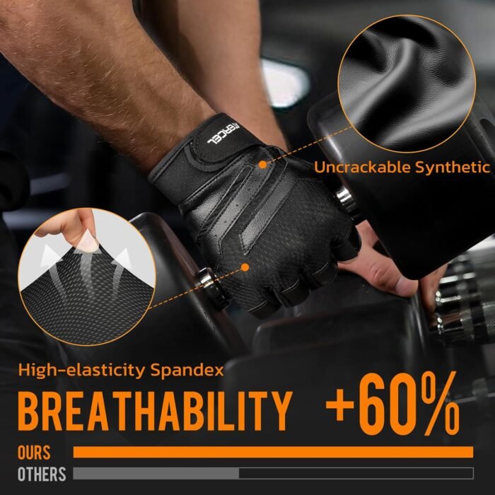 ATERCEL Gym Workout Gloves for Men and Women, Weight Lifting Gloves with Excellent Grip, Lightweight Fitness Gloves for Training, Cycling, Pull Ups, Exercise, Climbing, Rowing and Weightlifting - Image 6