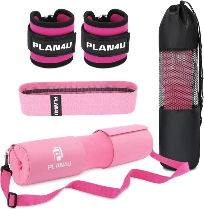 Barbell Pad Set for Squat Hip Thrusts, Upgraded Workout Foam Weight Lifting Bar Cushion Shoulder Neck Support with Anti-slip Grain, Fits Standard Olympic Bars & Smith Machine - Image 2
