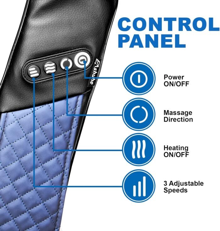 Neck and Shoulder Massager with Heat Shiatsu Back Massage Pillow with 3D Deep Tissue Kneading for Foot, Legs, Body Muscle Pain Relief, Use at Home, Office & Car - Image 8