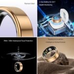 Smart Ring for Women&Men-Activity/Sleep/Heart Rate/HRV/Stress/Women's Health Tracker-IP68 Waterproof/Wearable-No Subscription Fee Required-Compatible with iPhone &Android (Gold, 11) - Image 7