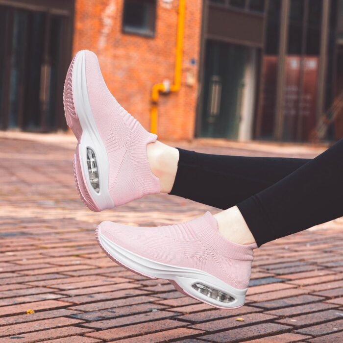 DOUSSPRT Womens Walking Shoes Sock Casual Ladies Fashion Sneakers Comfortable Slip On Air Cushion Platform - Image 7