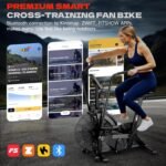 Air Bike, Exercise Bike with Magnetic & Air Resistance Fan Bike, Stationary Bike for home Cardio Workout, Adjustable Indoor Cycling Bike with APP & Dual Action Handlebars, 350lb Capacity - Image 6