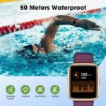 Fitness Tracker Watch with Heart Rate Monitor, Large Screen Activity Tracker with Pedometer, Sleep Monitor, Calories & Step Counter, 5ATM Waterproof Smart Watch for Women Men Fitness Watch for Sports - Image 4