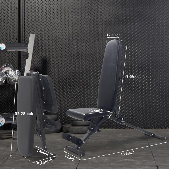 Adjustable Weight Bench 800Lbs Capacity - 4X Stability Vs Standard Benches, FID Incline Decline Bench for Full Body Training, Home Gym & Lifting - Image 3