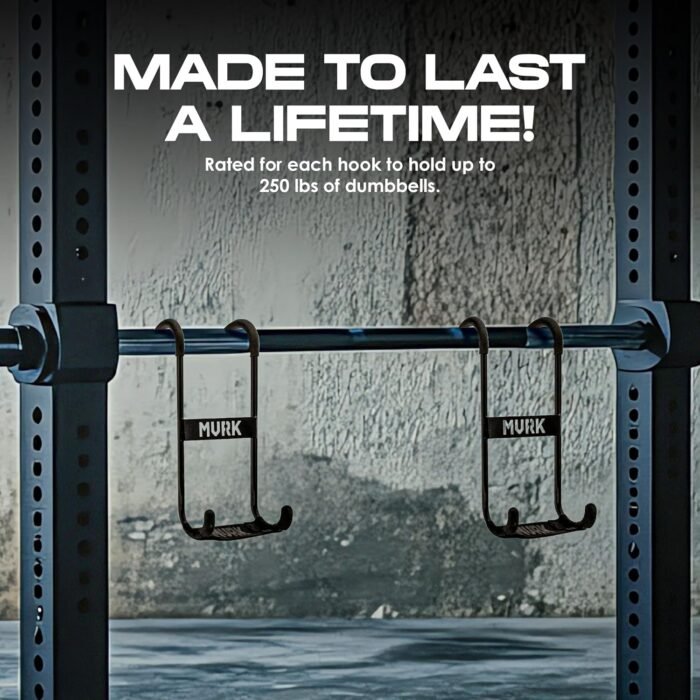 MVRK Dumbbell Spotter Hooks Hanger - Heavy Power Dumbbells Rack Attachments for Dumbbell Bench Press Hold Up 250LB - Image 6