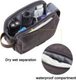 BAGSMART Toiletry Bag for Men, Canvas Travel Toiletry Organizer Dopp Kit Water-resistant Shaving Bag for Toiletries Accessories,Grey-Medium - Image 4