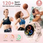 Fitpolo Smart Watches for Women (2 Bands), 1.27" Stylish Smartwatch, IP68 Waterproof Fitness Tracker with Bluetooth Calls (Make/Answer), Heart Rate/SpO2/Sleep Monitor, 7 Days Battery - Pink - Image 6