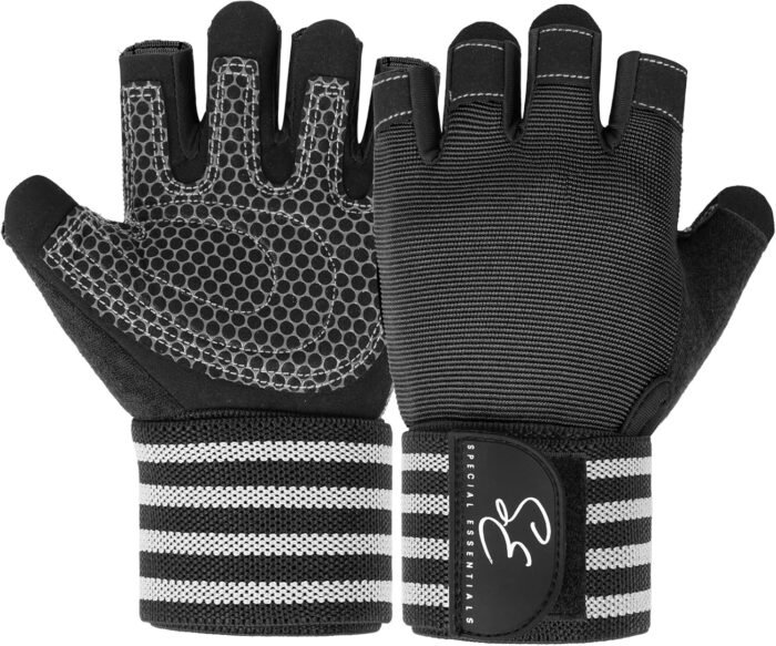 Special Essentials Workout Gym Gloves for Men and Women – Fingerless Exercise Gloves with Non-Slip Padding and Wrist Strap – Perfect for Weightlifting, Cycling & Training - Image 2