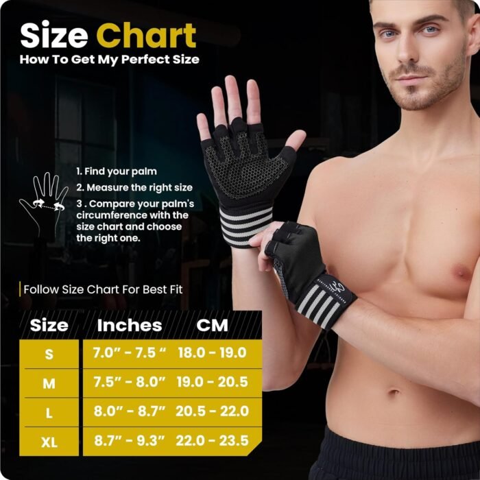 Special Essentials Workout Gym Gloves for Men and Women – Fingerless Exercise Gloves with Non-Slip Padding and Wrist Strap – Perfect for Weightlifting, Cycling & Training - Image 7