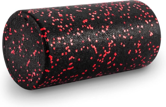 ProsourceFit High Density Foam Rollers 12 - inches long, Firm Full Body Athletic Massage Tool for Back Stretching, Yoga, Pilates, Post Workout Muscle Recuperation, Black/Red - Image 2