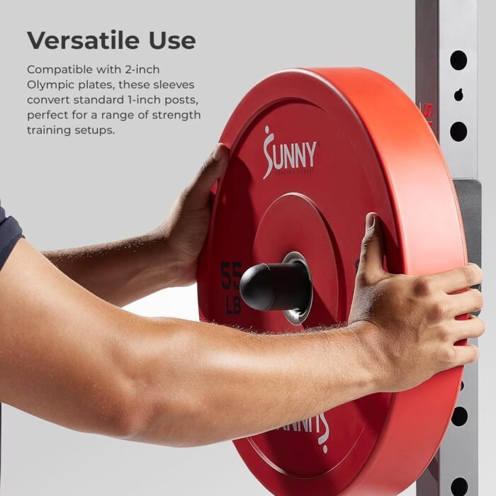 Sunny Health & Fitness Power Cage Squat Rack Upgrade Attachments, Dip Bar, Plate Bar Holder, Belt Squat, J Hook, Lat, Adapter, U Ring, Pull Up Bar, Landmine, Captain's Chair, Tricep Rope For Home Gym - Image 4