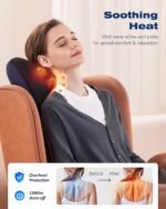 Shiatsu Neck and Back Massager with Heat, FSA HSA Eligible, Neck and Shoulder Massagers, Deep Tissue Kneading Massage Pillow for Lower Back, Shoulder, Leg Muscle Pain Relief, Relax Gift for Woman Man - Image 3