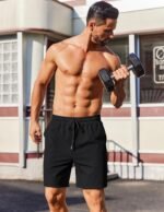 COOFANDY Men's 2 Pack Gym Workout Shorts 7 Inch Lightweight Athletic Shorts Quick Dry Running Shorts with Pockets - Image 4