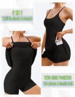 Womens Tennis Dress, Athletic Dress with Built-in Bra & Shorts Pockets Summer Dresses for Women Golf Outfits for Workout - Image 4