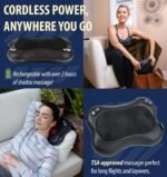 Zyllion Shiatsu Back and Neck Massager with Heat (FSA HSA Eligible) Cordless Rechargeable 3D Kneading 2-Speed Electric Deep Tissue Massage Pillow for Muscle Pain Relief on Shoulder, Leg, Foot ZMA-34RB - Image 4