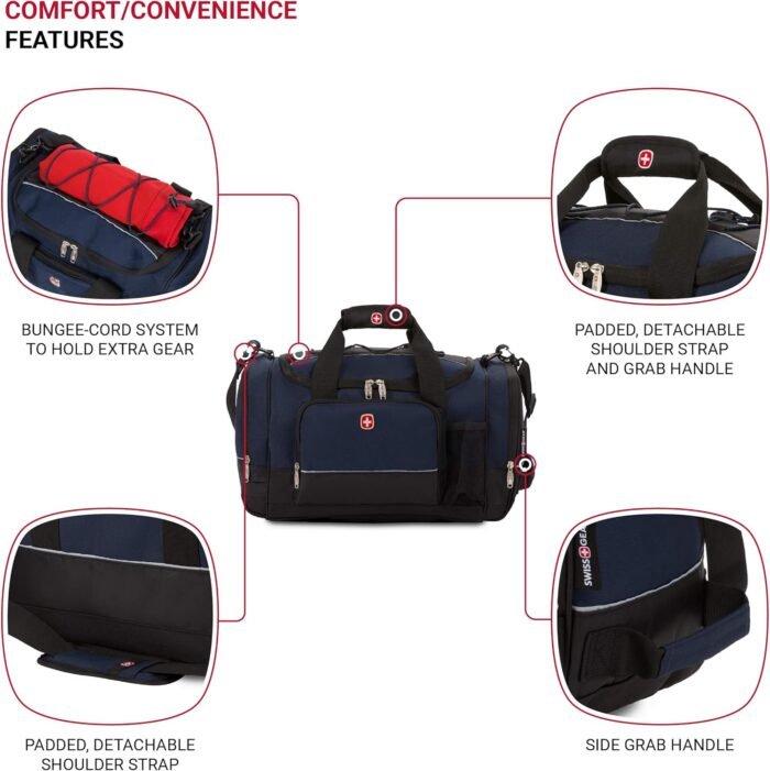 SwissGear Apex Duffle Bag for Travel and Gym with Bungee-Cord System - Image 3