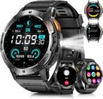 Military Smart Watches for Men with Bluetooth Call, 1.43" AMOLED Waterproof Smartwatch with Flashlight, 111 Sport Modes, 530mAh Heart Rate/SpO2/Sleep Monitor Fitness Tracker for Android iOS - Image 2