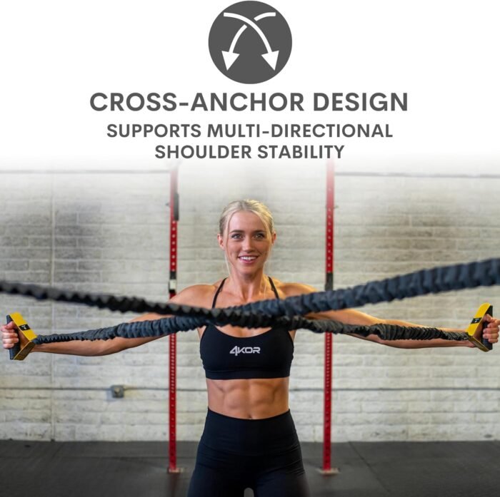 Resistance Cords - Cross Anchored Shoulder Exercise Bands - Ideal for Dynamic Warmups and Physical Rehab - One Pair of Cords - 4KOR Fitness - Image 3