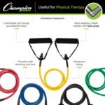 Champion Sports Resistance Tube Bands for Men and Women, Extra Light to Super Heavy Resistance - Durable Fitness Band for Strength Training, Stretching, Rehabilitation - Premium Home Workout Equipment - Image 5