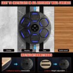 2025 Upgrade Music Boxing Machine, Boxing Machine Wall Mounted, Bluetooth Smart Boxing Training Machine, Boxing Gloves for Kids Adult, Boxing Wall Mount Machine for Home, Office, Gym(Black) - Image 6