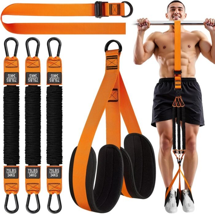 HPYGN Pull Up Assistance Bands, Heavy Duty Resistance Band for Pull Up Bar, Adjustable Weight/Size with Fabric Feet/Knee Rest, Bands for Pull Up Assist for Strength Training, Pull Up Assist Band - Image 2