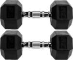 Hex Dumbbells Rubber Coated Hand Weights Pairs for Exercises and Fitness, Multiple Sizes - Image 2