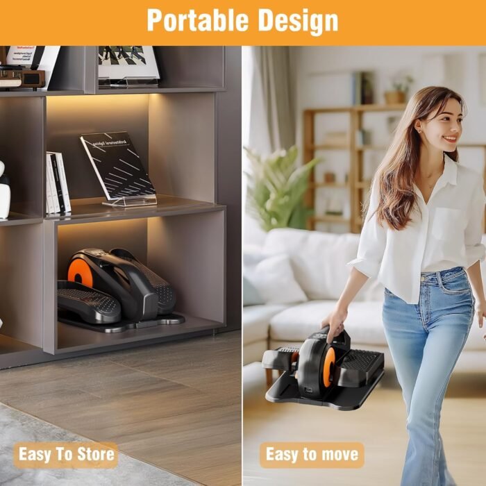 Under Desk Elliptical Machine, Ellipse Leg Exerciser While Sitting for Seniors Adults, Quiet & Portable Fully Assembled Foot Pedal Exerciser at Home with Remote Control, Exclusive Office Silent Mode - Image 9