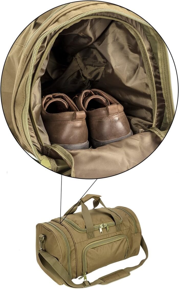 Gym Duffel Bag for Men Sports Duffel Bag with Shoe Compartment (GREEN-Model A) - Image 5