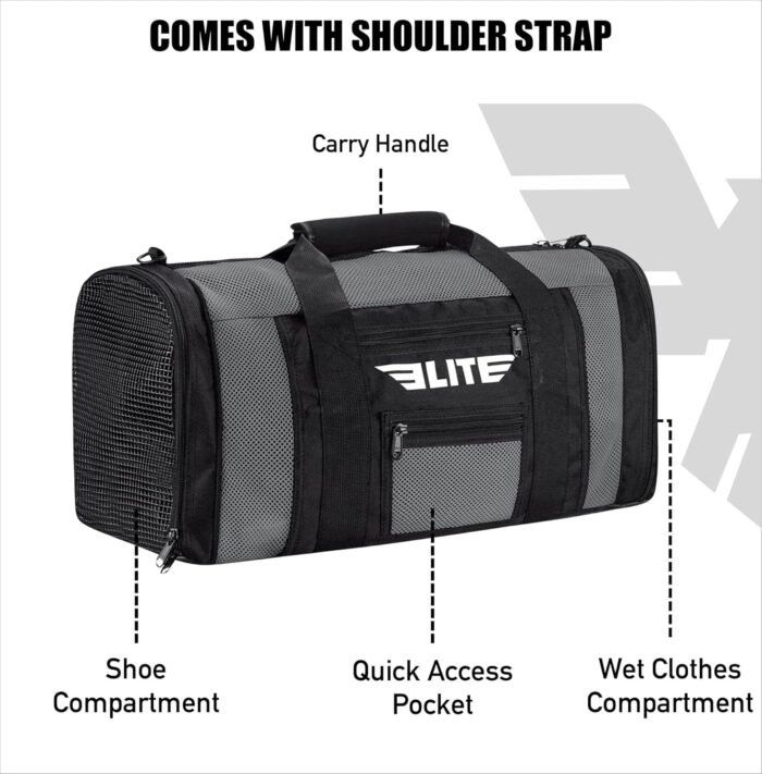Elite Sports Boxing Gym Duffle Bag for MMA, BJJ, Jiu Jitsu gear,Duffel Athletic Gym Boxing Bag - Image 5