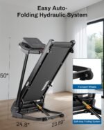 Incline Treadmill, Treadmill with 15% Auto Incline, 3.0HP, 300 lbs Capacity, Bluetooth APP, Shock Absorbing Design for Home Use - Image 7