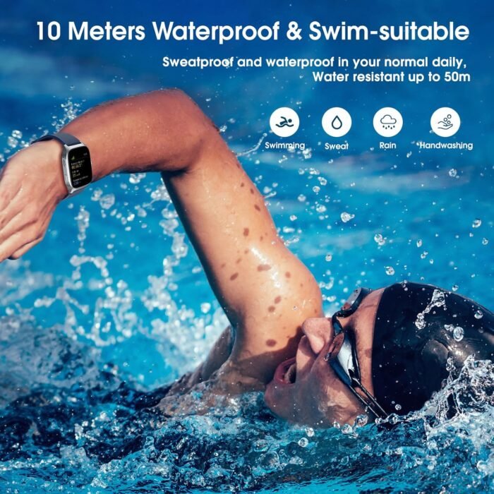 Smart Watch for Men No App/Phone Required, 1.85'' AMOLED Metal Watch with 14 Days Battery, Sleep Tracker,Step Counter, Swimming Waterproof, Make/Answer Calls,Fitness Tracker for Android iOS - Image 7