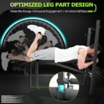 ANCHEER Foldable Weight Bench with Squat Rack Adjustable Bench Press Set for Home Gym Strength Training with Leg Developer, Weight Storage Rod Suitable for 1 & 2 Inch Plates - Image 5