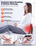 Shiatsu Back and Neck Massager with Heat – Deep Kneading Massage Pillow for Relaxation – Corded Design for Full Body Use – Gift for Loved Ones - Image 3