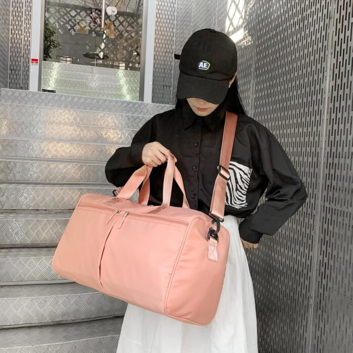 Gym Bag with Shoe Compartment, Weekender Bags for Women, Overnight Bag with Wet Pocket for Luggage Travel Workout Yoga, Black - Image 7