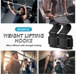 SPORTIC Weight Lifting Hooks (Pair) - Heavy Duty Lifting Wrist Straps, Hand Grip Support for Deadlifts, Pull Ups, Shrugs, Weightlifting Hooks Gym Gloves for Men and Women - Image 6