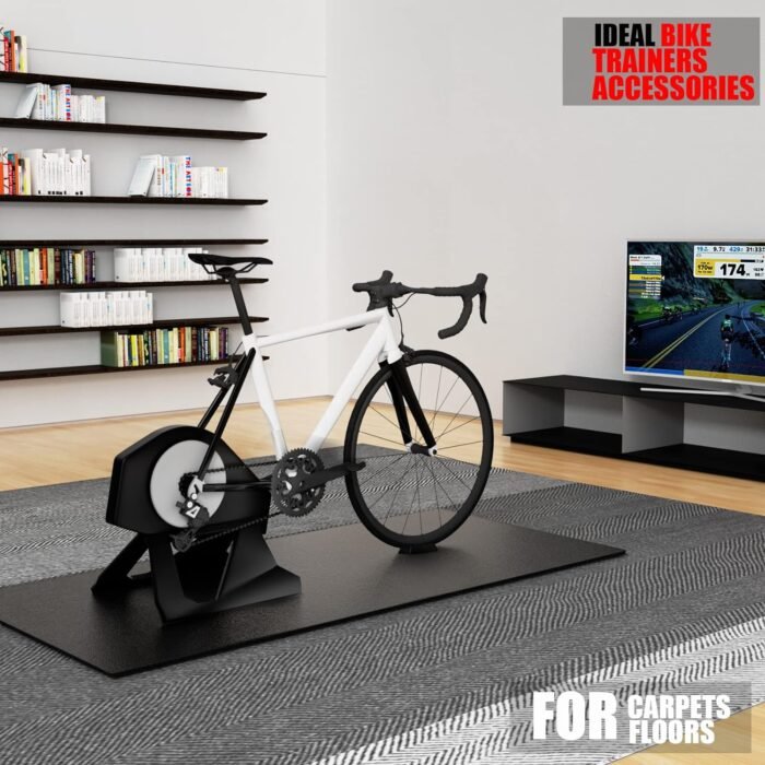 Bike Mat Compatible with Peloton Bike,Elliptical,Treadmill Mat, 6mm Thick, Under Exercise Bike Trainer Pad for Indoor Stationary Spin Bike Gym Equipment Hardwood Floor Carpet Protector - Image 8