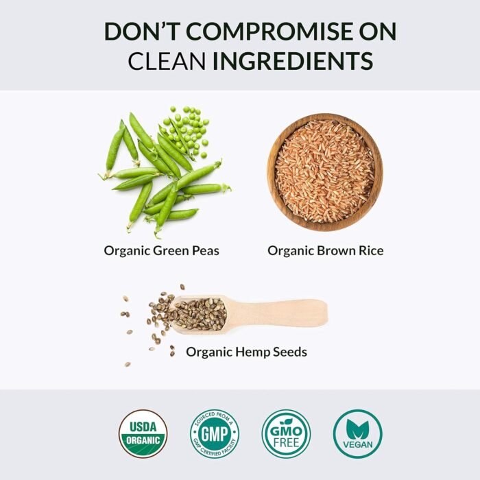 Alaya Naturals Organic Plant Based Protein Powder - Vegan Protein Powder with Pea Protein, Hemp Protein, & Spirulina - Non-GMO, USDA Organic, Vanilla - Image 5