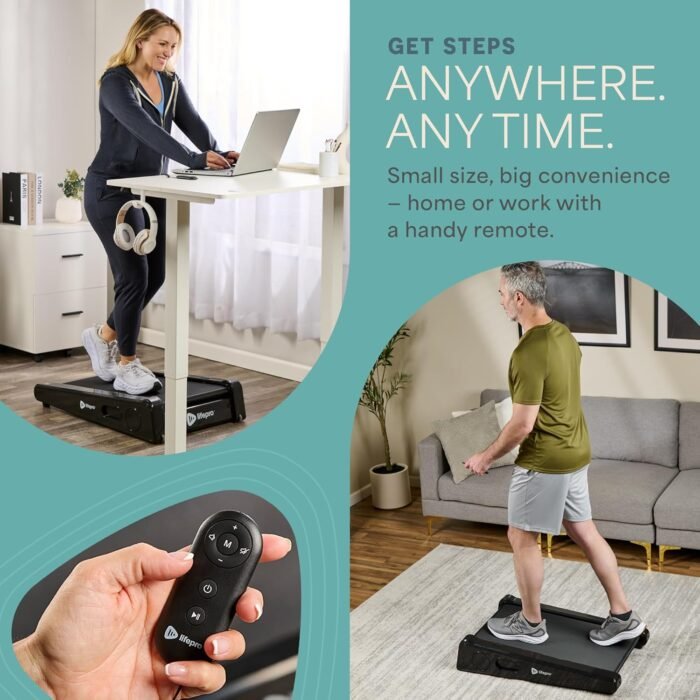 Lifepro Smallest Portable 30in Small Mini Walking Pad Treadmill Installation Free, Adjustable Incline, Under Desk Work Compact Treadmills for Home/Office - Max Load 220Lbs & Speed 3MPH - Image 4