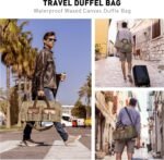 Wildroad Waxed Canvas Duffle Bag - 50L Waterproof Weekender Overnight Travel Bag - Image 3