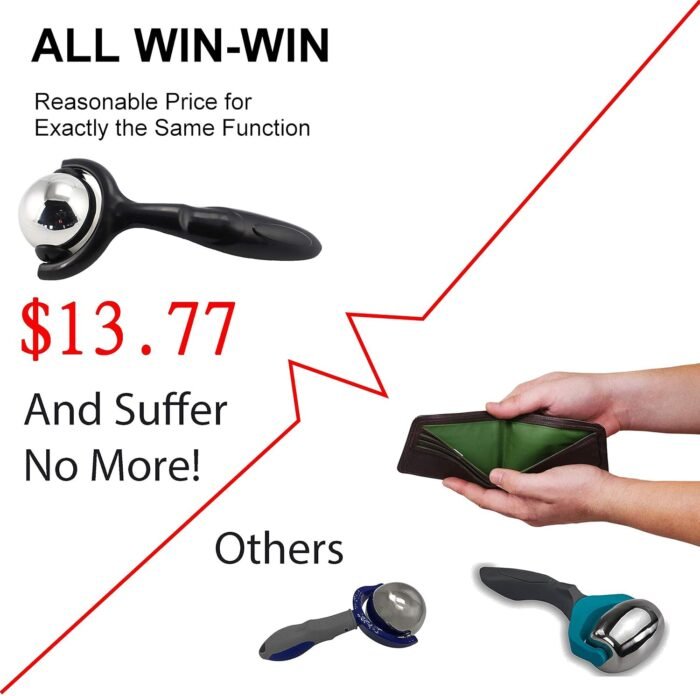 Roller Massage Ball - Ergonomic Handle Cold Warm Compression Temperature Keeper Stainless Steel Muscle Pain Relief Body Neck Shoulder Back Leg Calf Therapy Ice Heat Hot-Roller Stick - Image 7