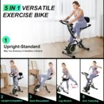 Foldable Exercise Bike Stationary Bikes for Home, 5 IN 1 Indoor Workout Bike, Cycling Bike with 16-Level Quiet Magnetic Resistance, 6.6 LBS Flywheel and 300LBS Capacity, 2025 Designed 817 X-bike - Image 7